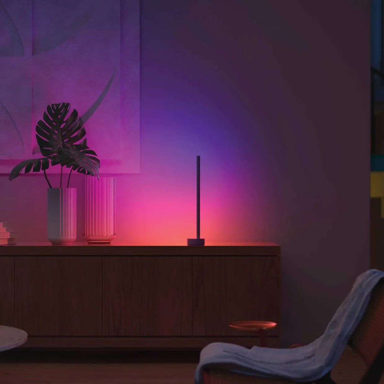 Pöytävalaisin Philips Hue Gradient Signe, valkoinen