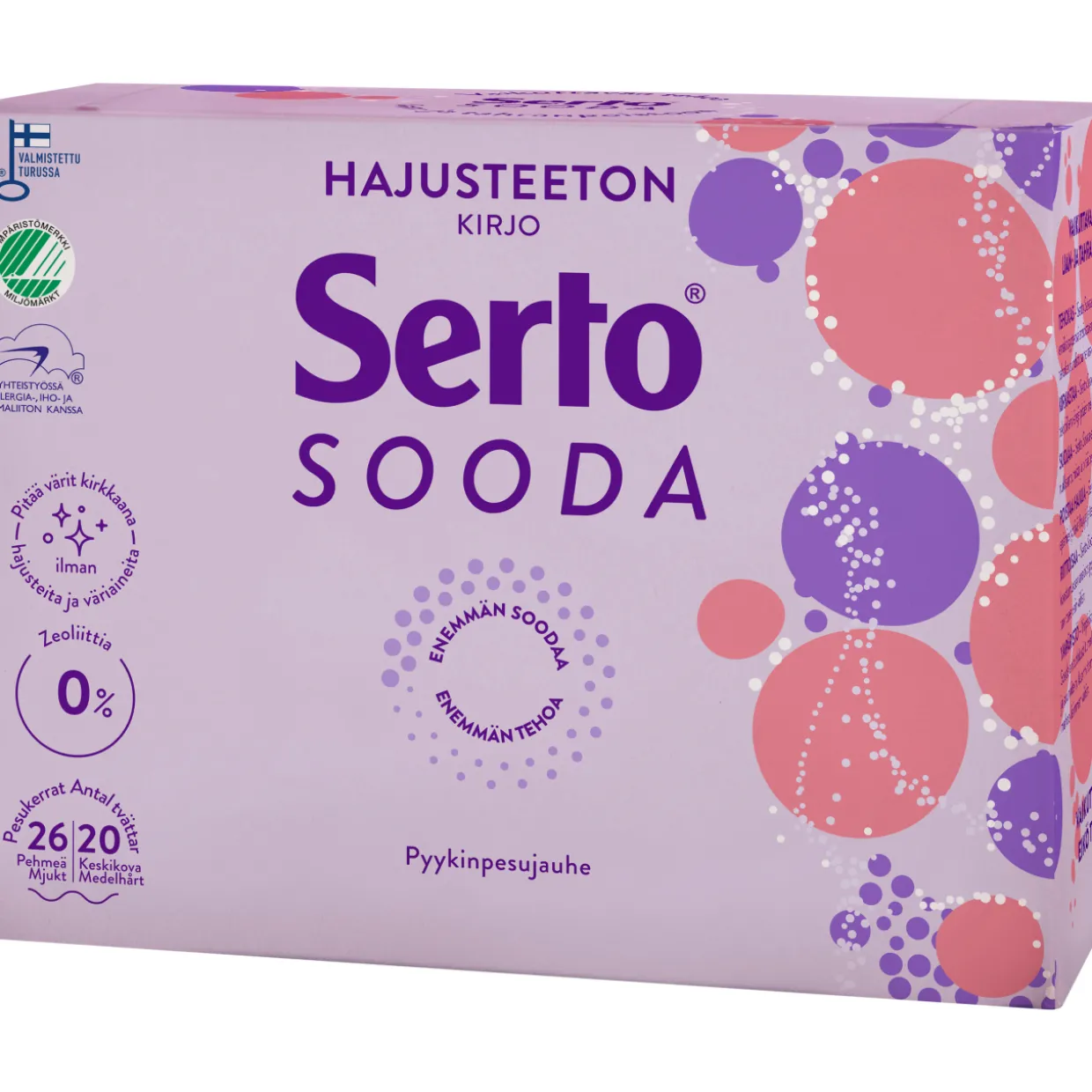 Pyykinpesujauhe Serto 890 g Sooda kirjo hajusteeton