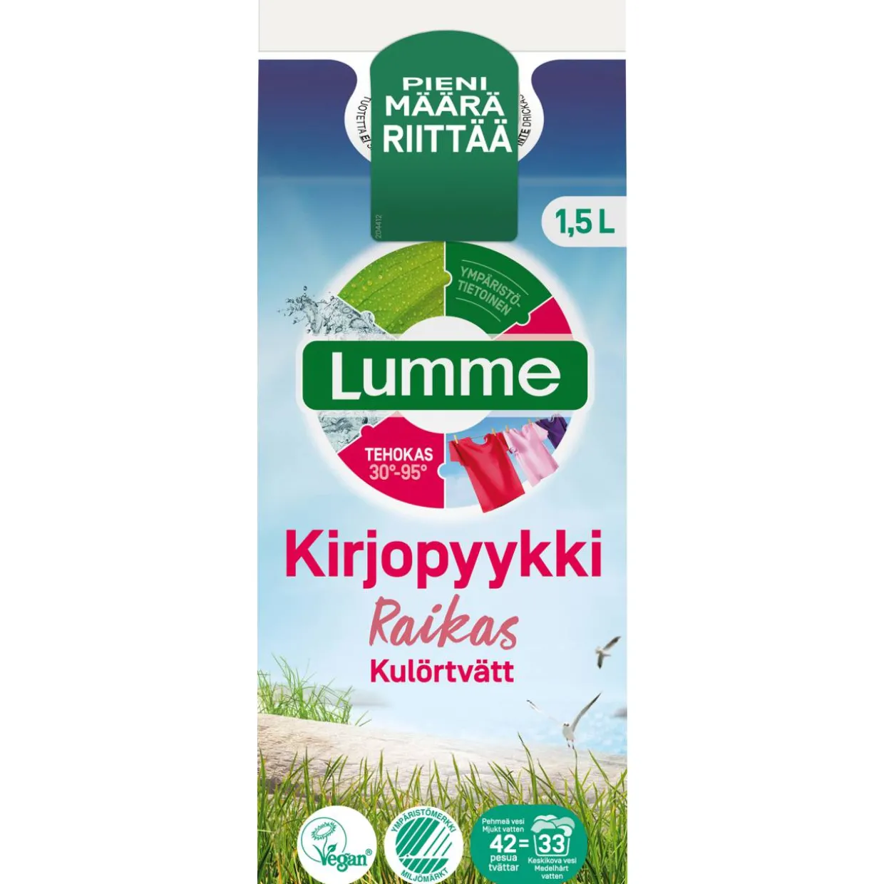 Pyykinpesuneste Lumme 1,5 l Raikas kirjopyykki