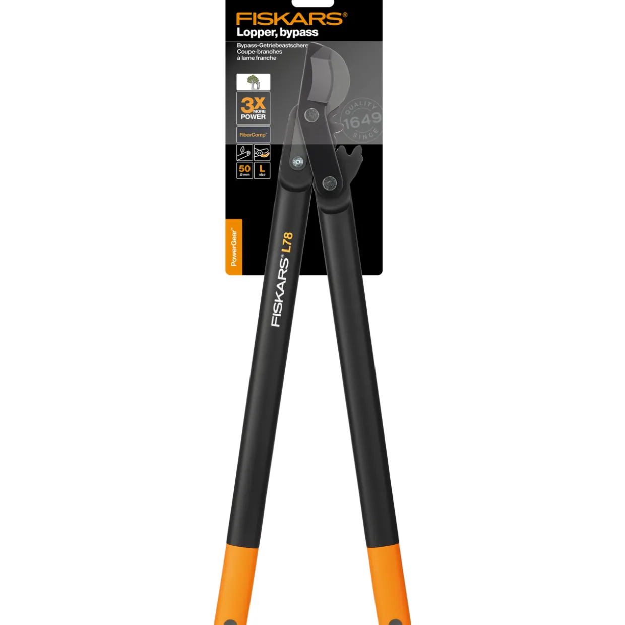 Raivaussakset Fiskars PowerGear L, koukkuterällä L78