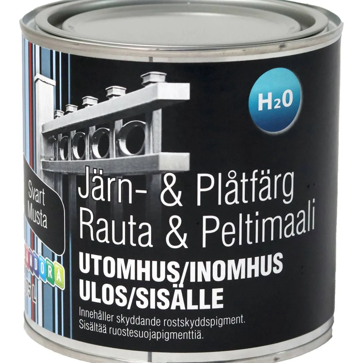 Rauta- ja peltimaali Landora 0,75 l musta