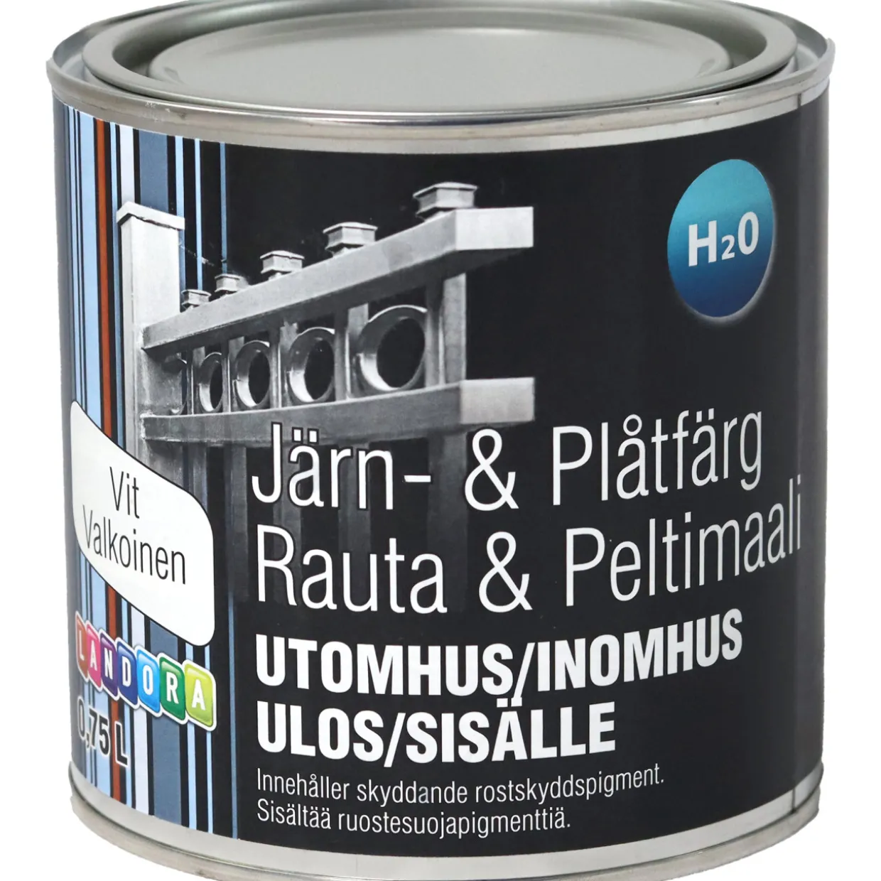 Rauta- ja peltimaali Landora 0,75 l valkoinen