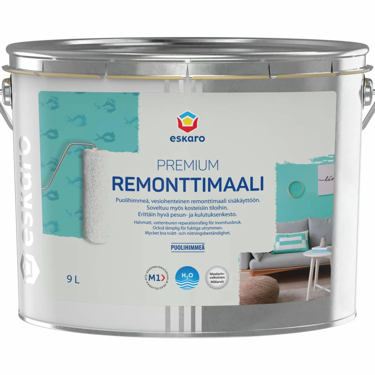 Remonttimaali Eskaro Premium maalarinvalkoinen 9 l