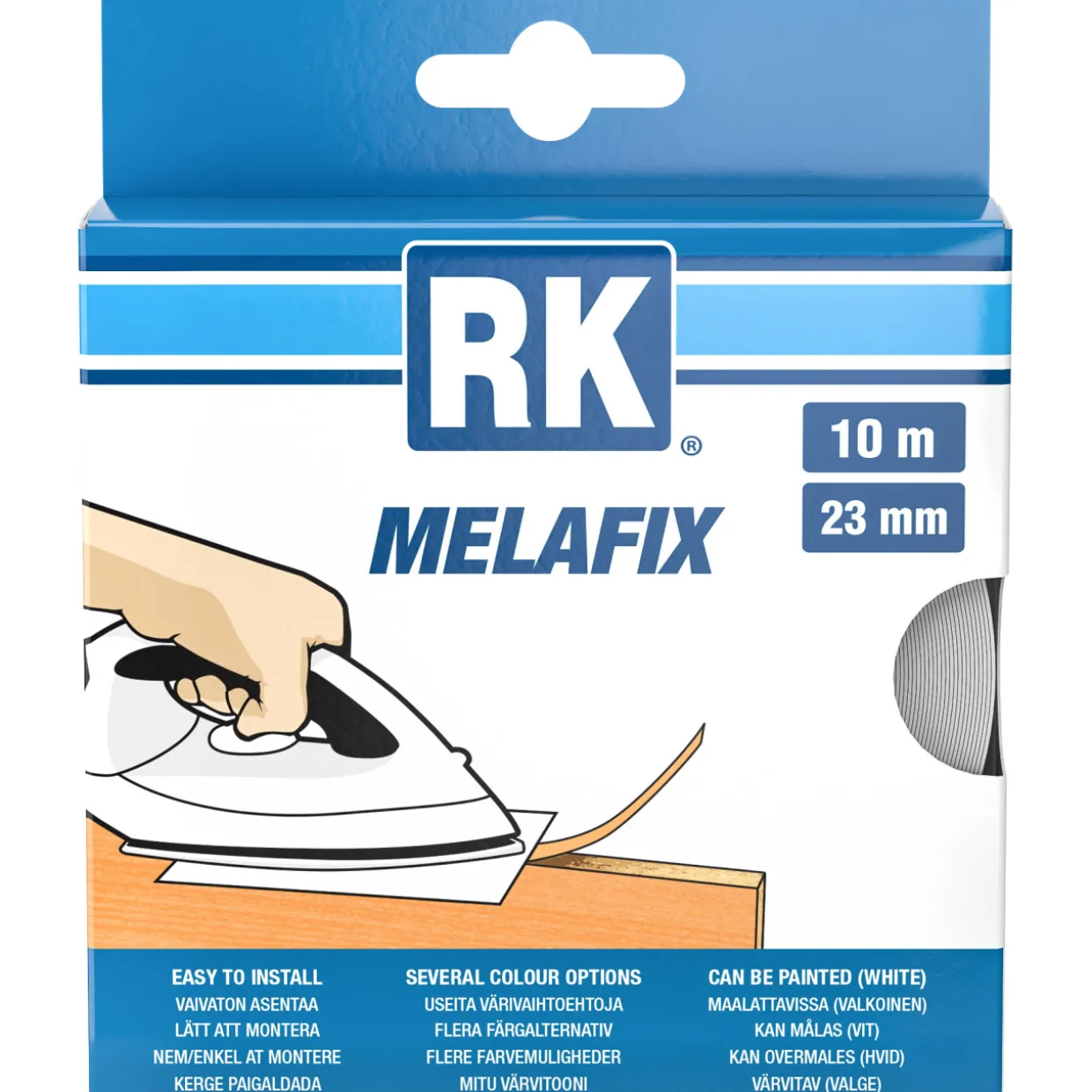 Reunanauha 23 mm 10 m Melafix valkoinen