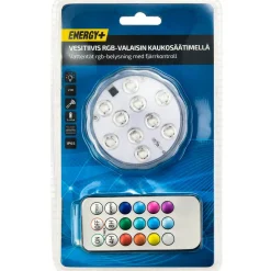 RGB LED-valaisin vesitiivis 3xAAA