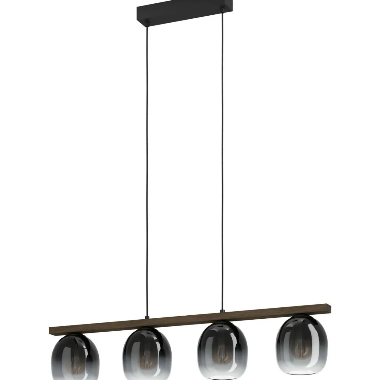 Riippuvalaisin EGLO Filago 4x40W 88x14,5cm savulasi/puu