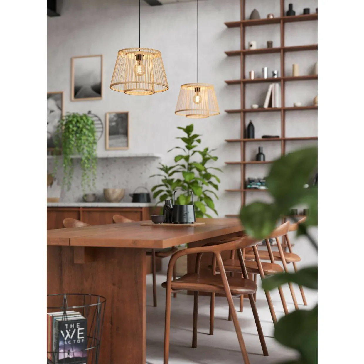 Riippuvalaisin EGLO Hykeham 40W Ø38cm puu/musta