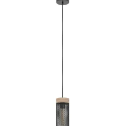 Riippuvalaisin EGLO Kilnsdale 40W Ø11 cm musta/puu
