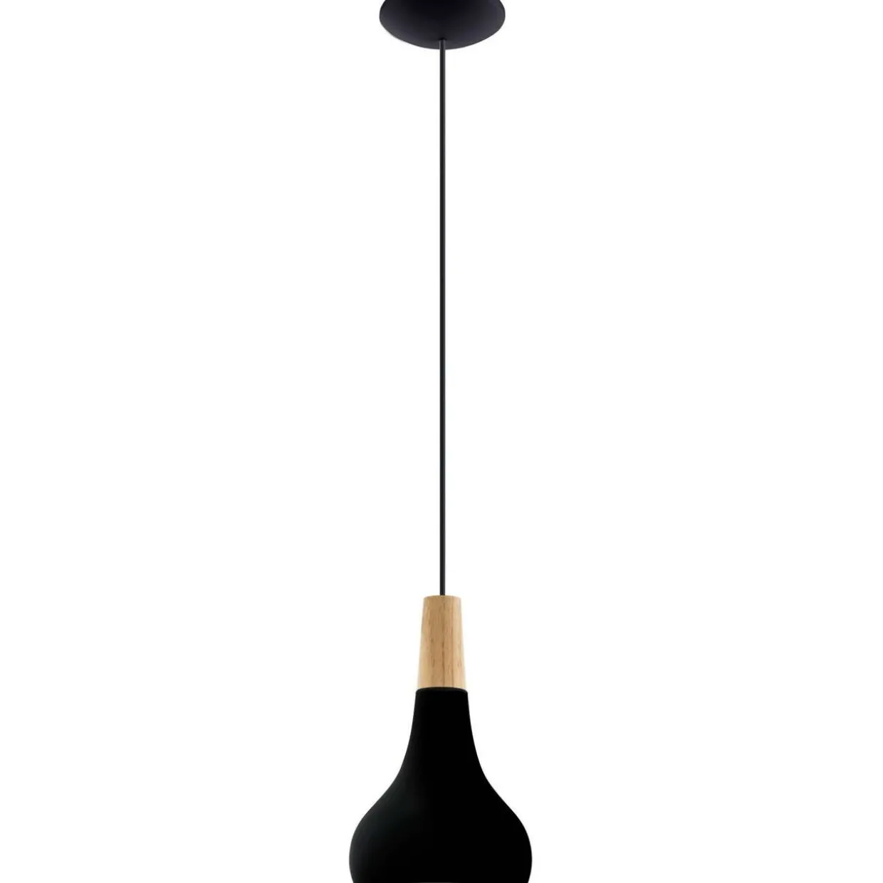 Riippuvalaisin EGLO Sabinar 40W Ø18cm musta/puu