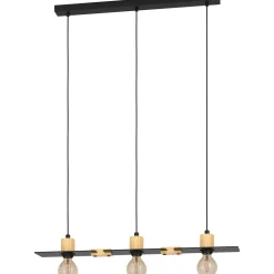 Riippuvalaisin 3-os EGLO Bramerton 3x40W 81x12cm puu/musta