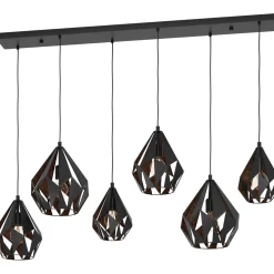 Riippuvalaisin 6-os EGLO Carlton 1 6x40W 145,5x38,5cm musta/kupari