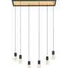 Riippuvalaisin 6-os EGLO Consett 6x40W 78x25cm vaalea puu/musta