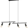 Riippuvalaisin 4-os EGLO Lurone 4x10W 100x5cm musta/messinki