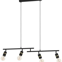 Riippuvalaisin 4-os EGLO Lurone 4x10W 100x5cm musta/messinki