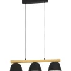 Riippuvalaisin 3-os EGLO Sherburn 3x40W 77x20cm musta/puu