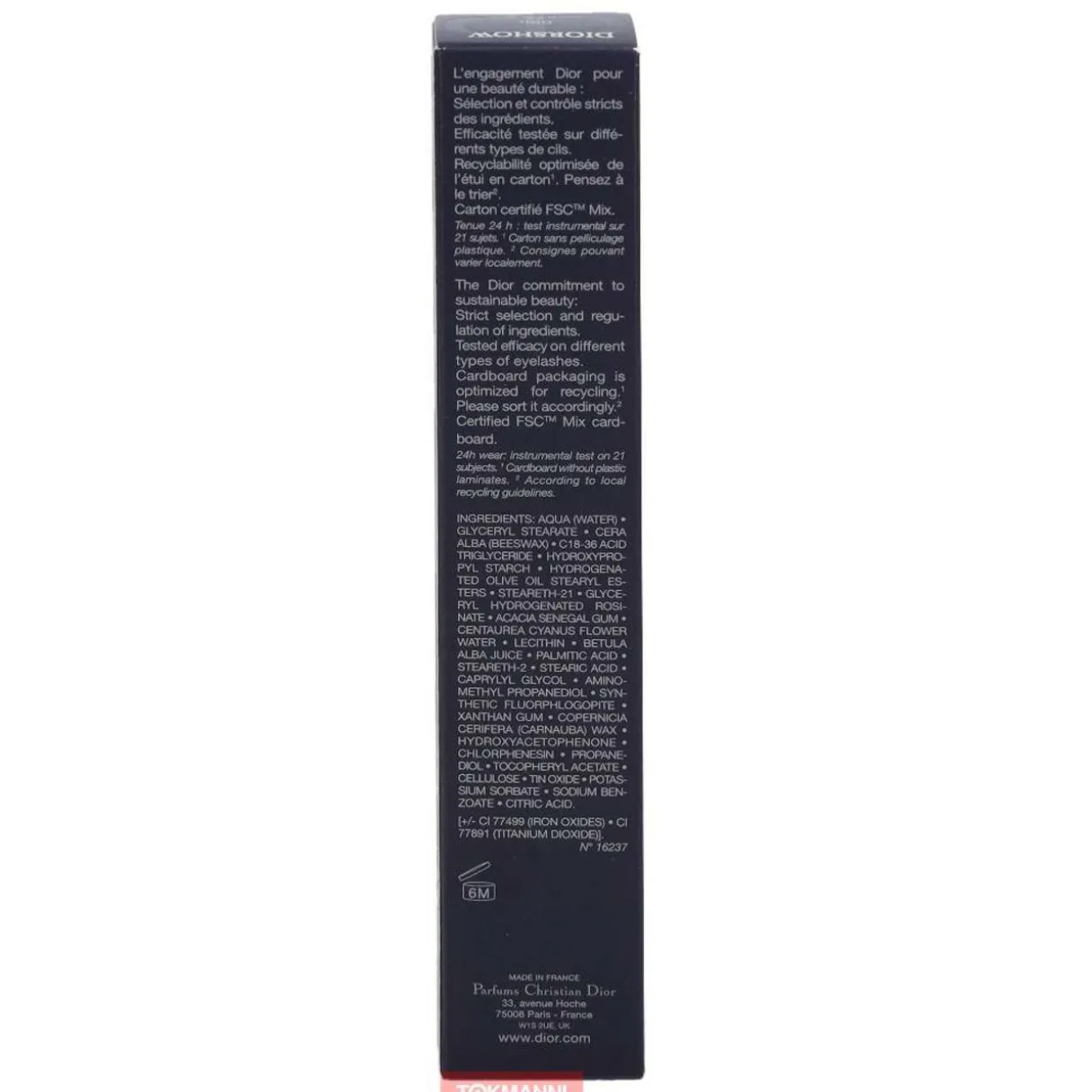 Ripsiväri, Dior 10 ml Diorshow 24H Wear Buildable Volume #090 Black