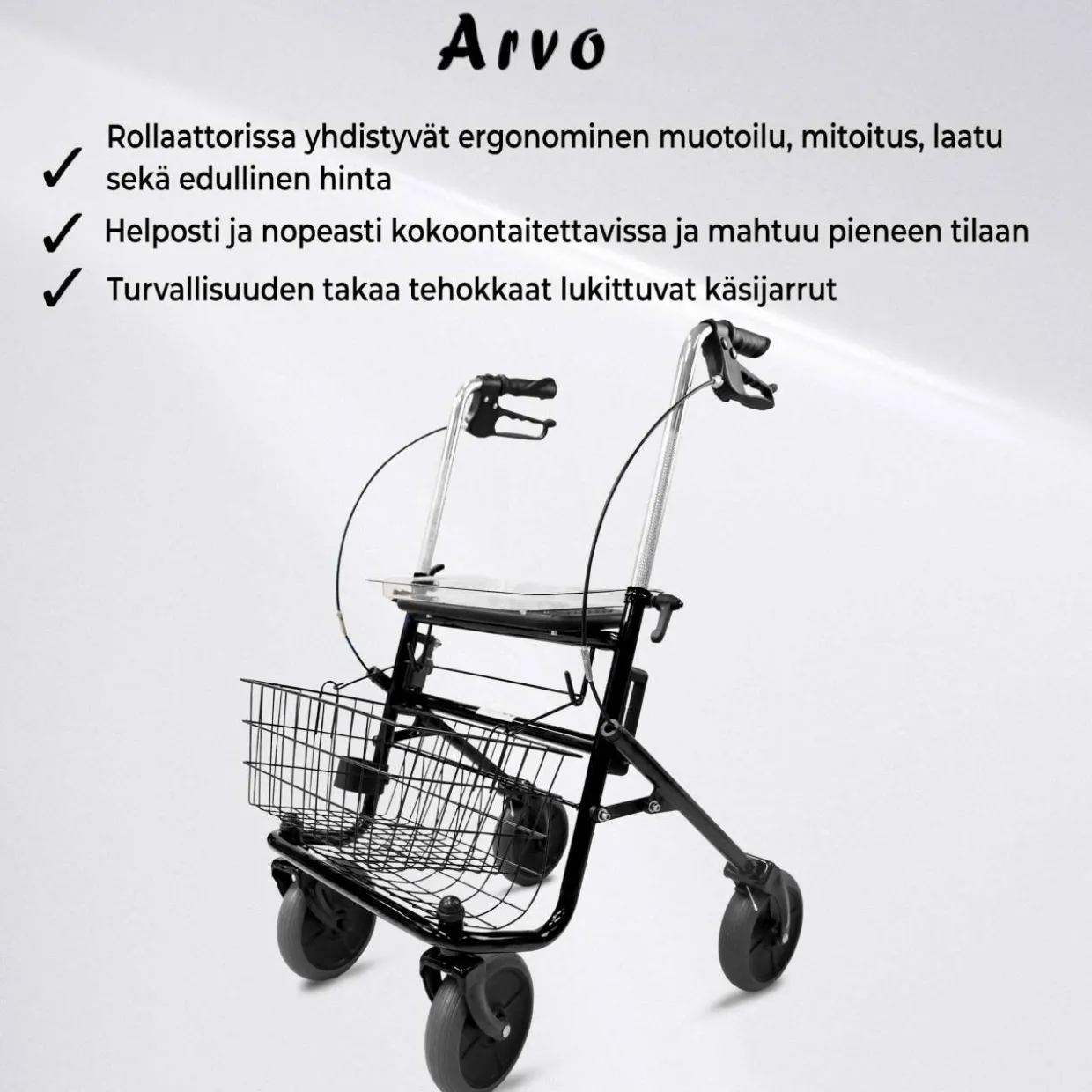 Rollaattori Arvo, musta