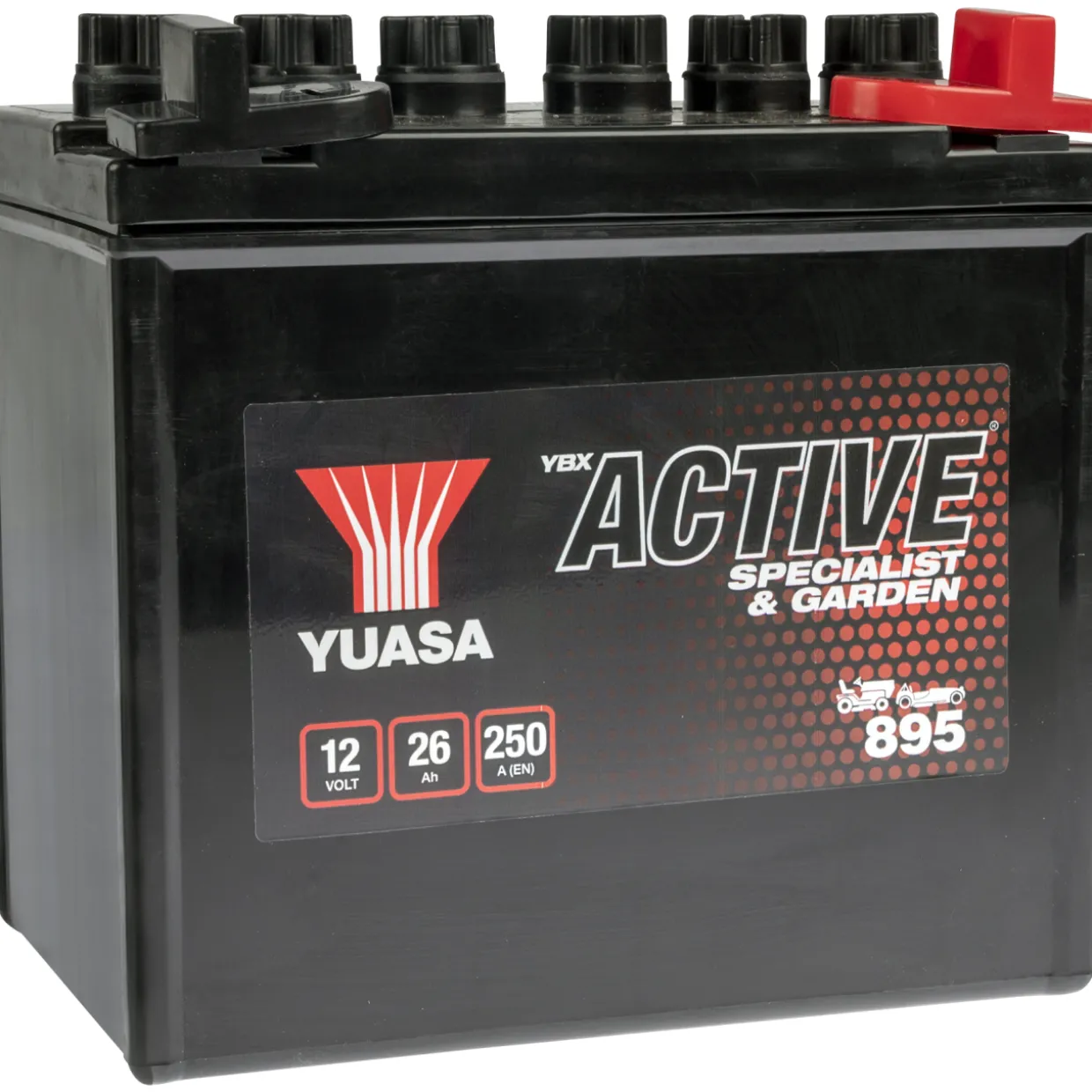 Ruohonleikkuriakku Yuasa 895 26Ah 250A EN 187x127x181 -/+