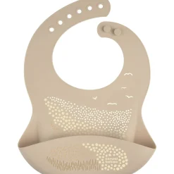 Ruokalappu Canbol Babies silikoni taskullinen beige