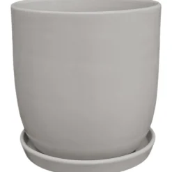 Ruukku 14 cm kiinteällä aluslautasella, matta hiekka