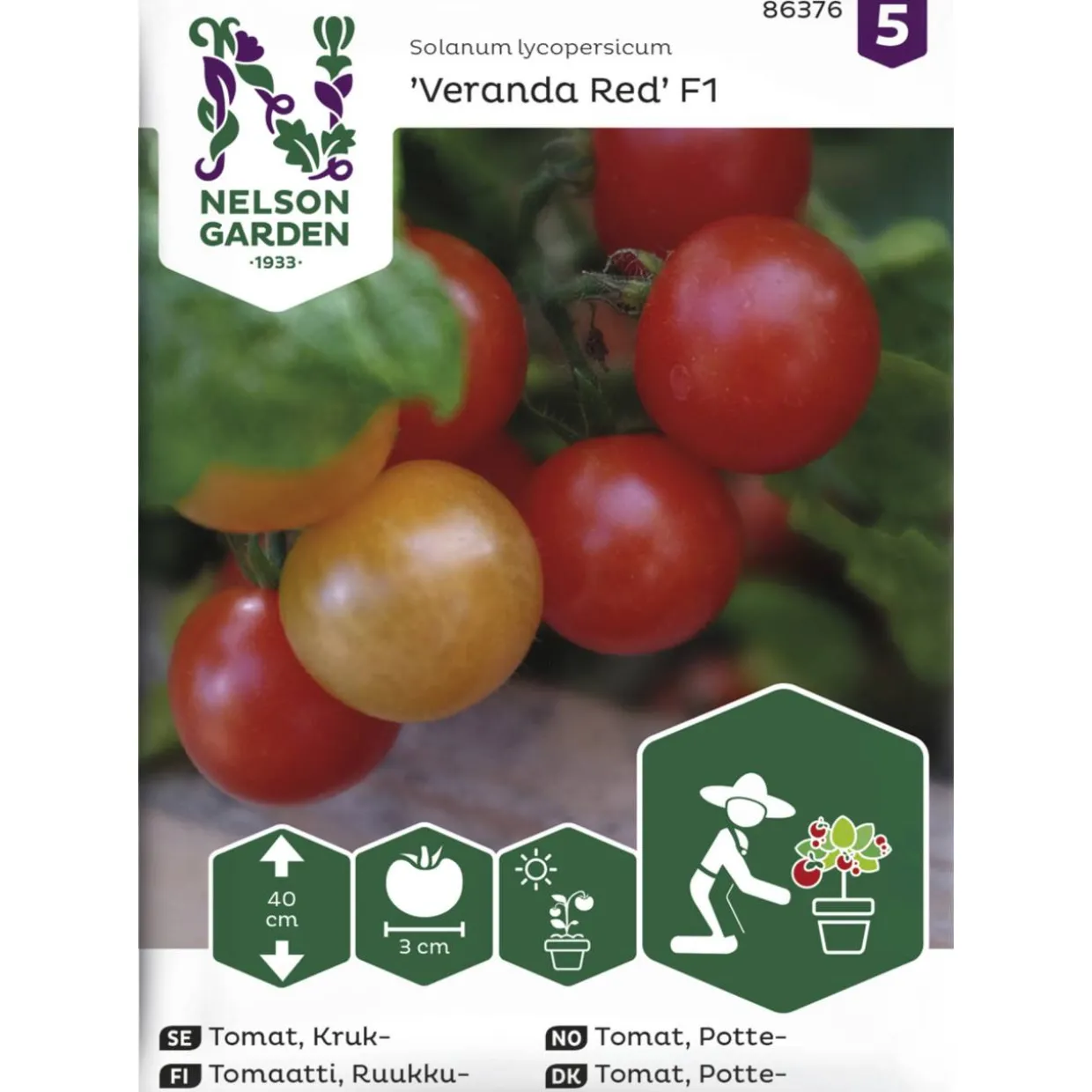 Ruukkutomaatti siemen Nelson Garden Basic Veranda Red F1