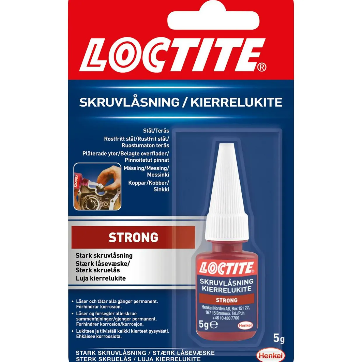 Ruuvi- ja laakerilukite Loctite 5g voimakas