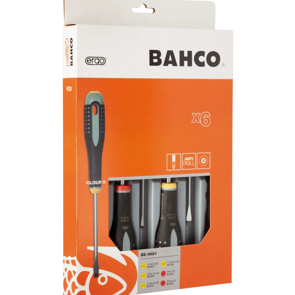 Ruuvitalttasarja Bahco Ergo 6 osaa PH+taltta