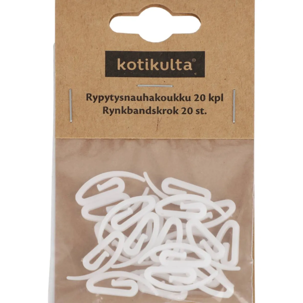 Rypytysnauhakoukku Kotikulta 20 kpl valkoinen