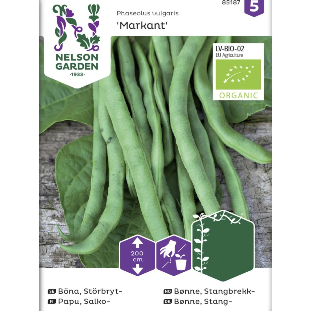 Salkopapu siemen Nelson Garden Basic Markant Organic