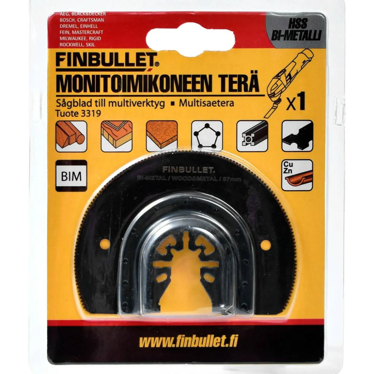 Segmenttisahanterä Fibullet 87 mm HSS Bi-metalli