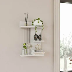 Seinähylly Chic Home 40 x 19 x 60 cm Kaappo valkoinen