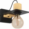 Seinävalaisin EGLO Bramerton 40W 12x11cm puu/musta