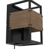 Seinävalaisin EGLO Evesham 40W 14x24cm musta/tummanruskea puu