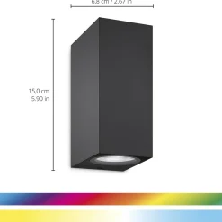 Seinävalaisin WiZ Up&Down musta 2x5W RGB