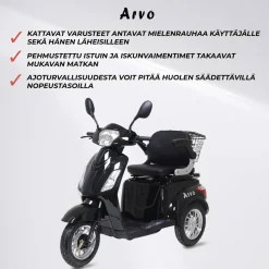Senioriskootteri Arvo P300 musta