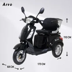 Senioriskootteri Arvo P300 musta