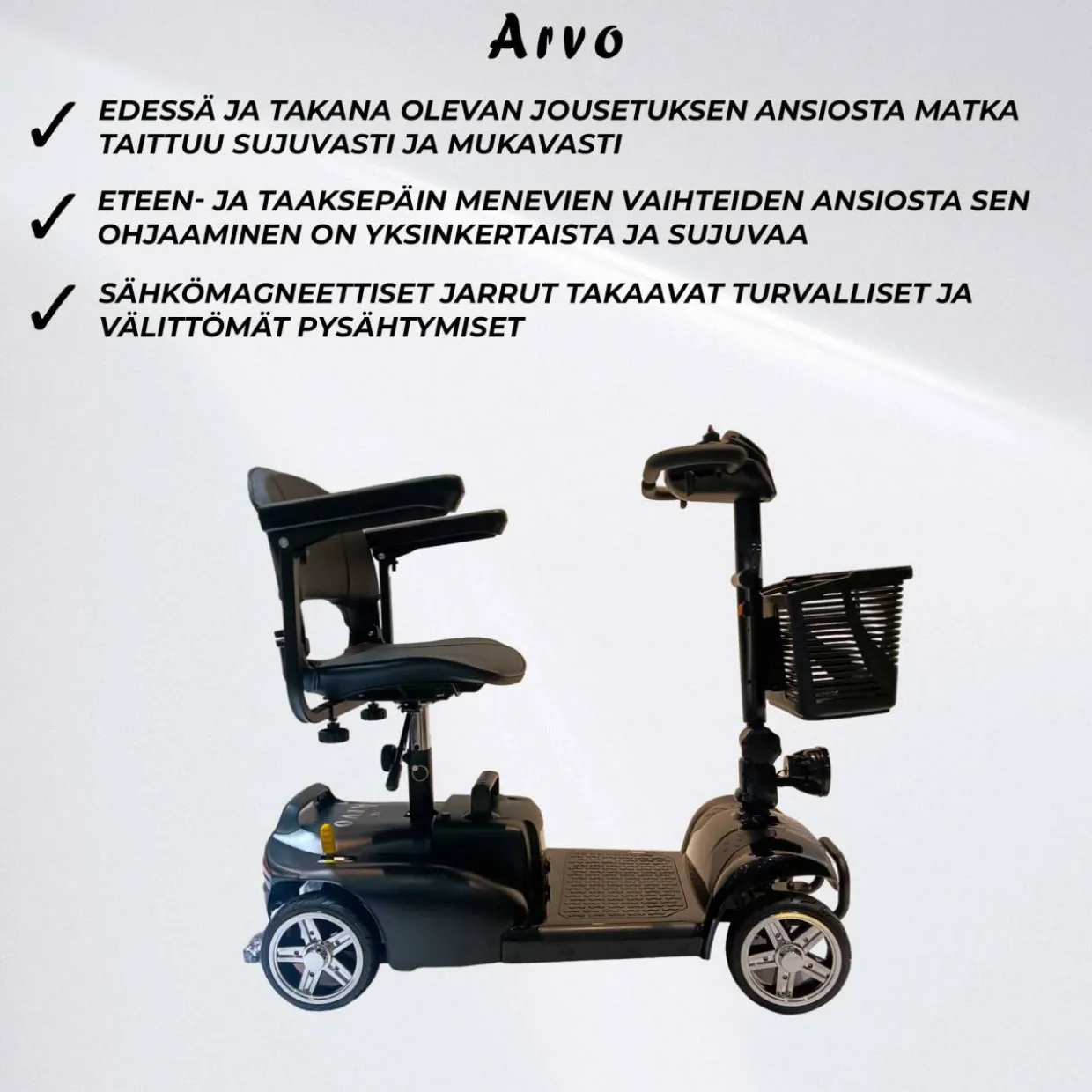 Senioriskootteri Arvo P100 musta
