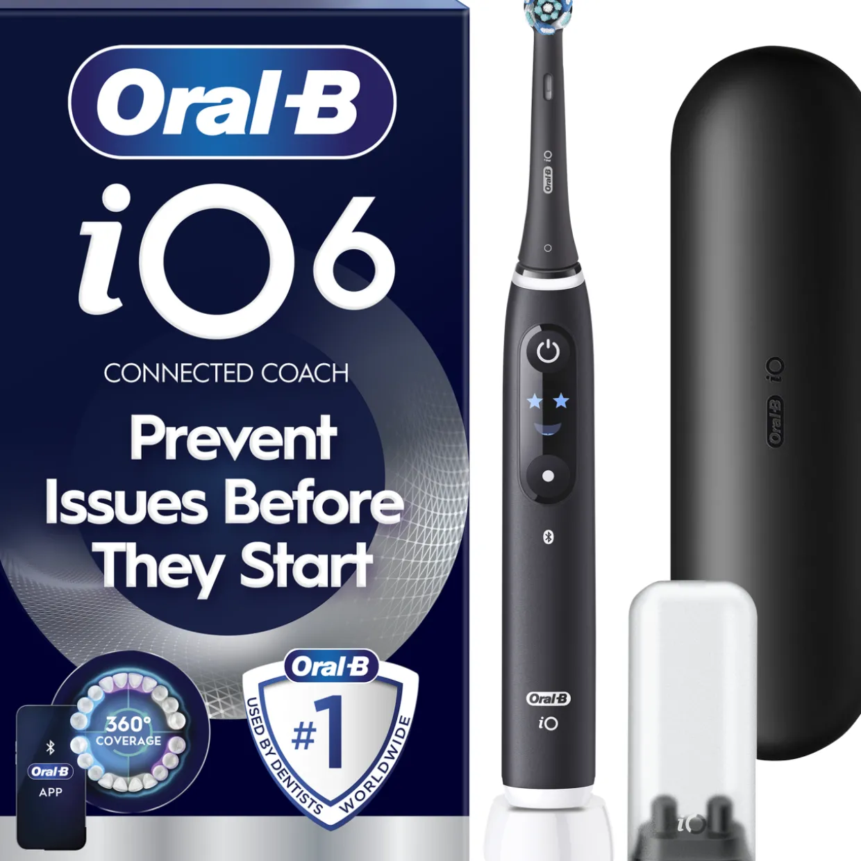 Sähköhammasharja Oral-B iO6 musta + matkakotelo