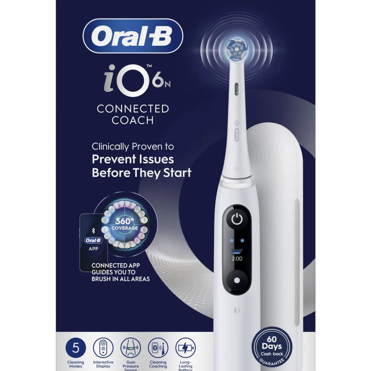 Sähköhammasharja Oral-B iO6 valkoinen + matkakotelo