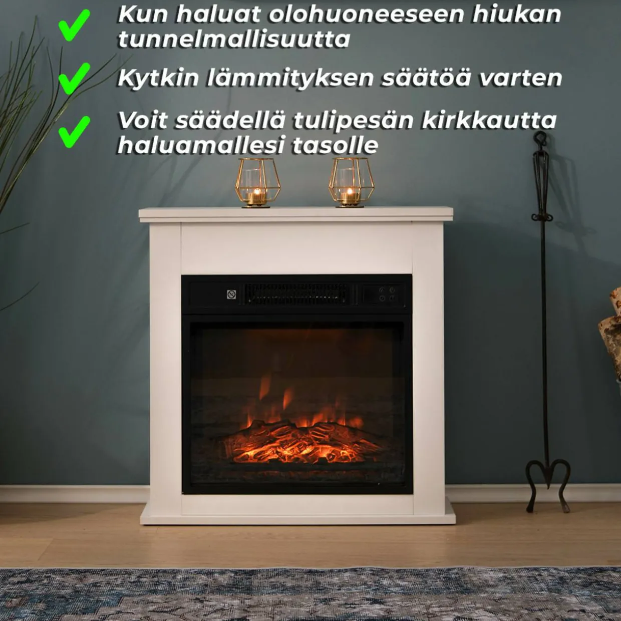 Sähkötakka Lykke 2000 W, S valkoinen