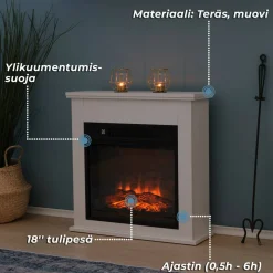 Sähkötakka Lykke 2000 W, S valkoinen