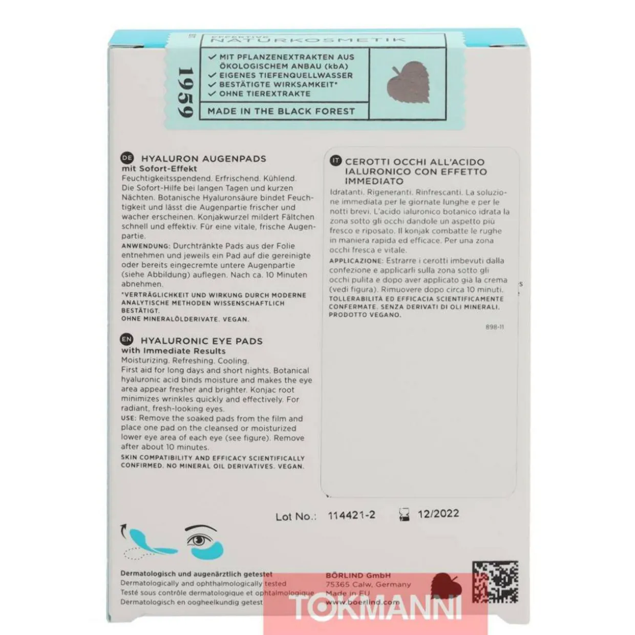 Silmänaluslaput, Annemarie Börlind 14,88 g Hyalluronic