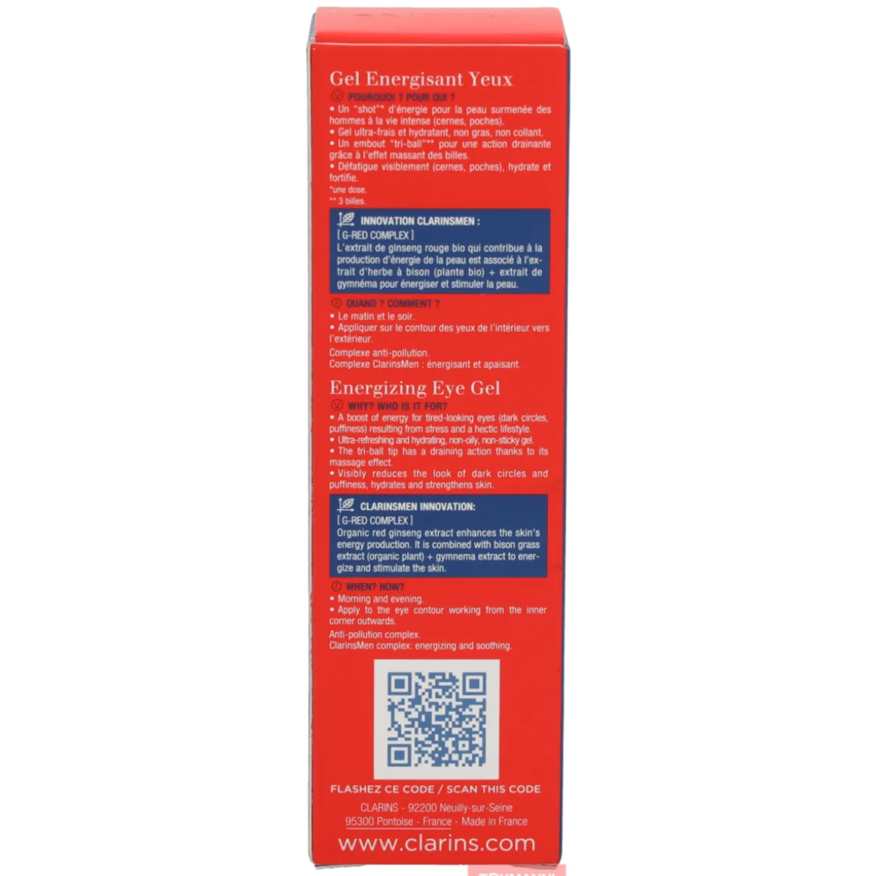 Silmänympärysgeeli, Clarins 15 ml Men Energizing Eye Gel