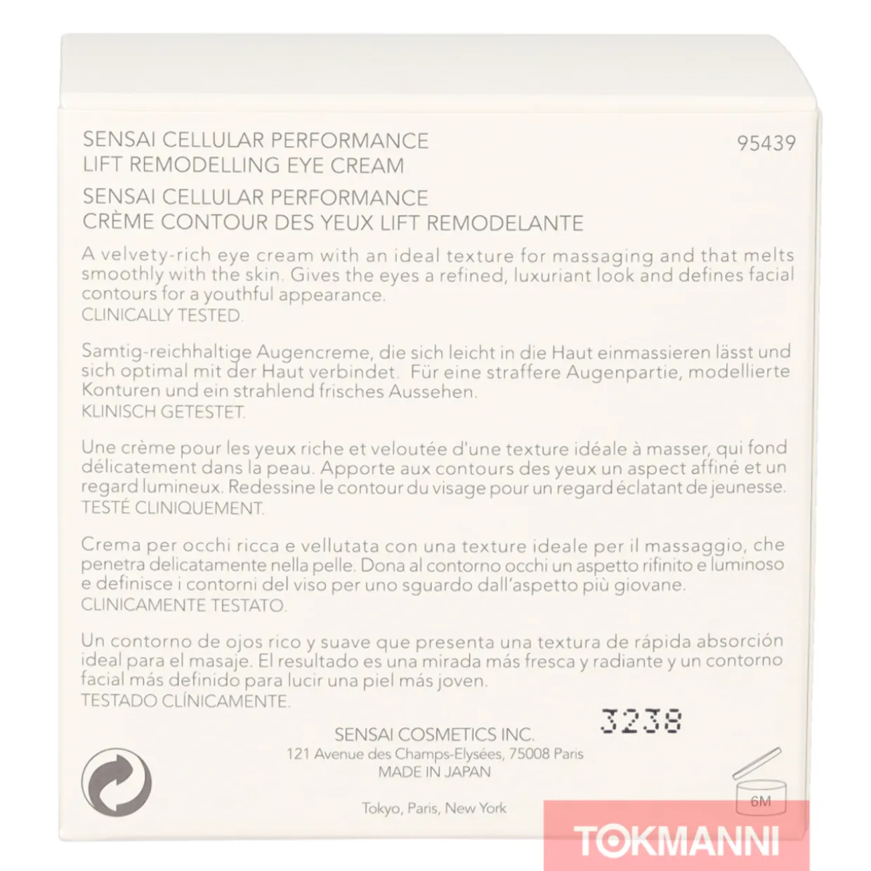 Silmänympärysvoide, Sensai 15 ml Cellular Performance Lift Remodelling