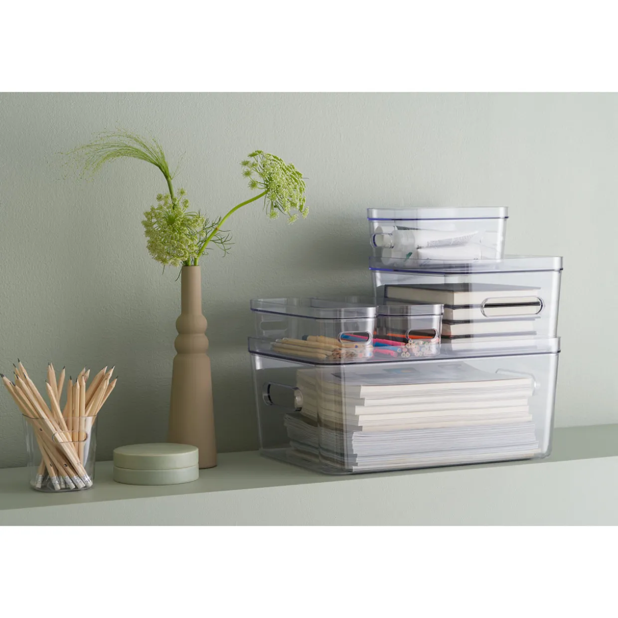 Säilytyslaatikko SmartStore Compact Clear L