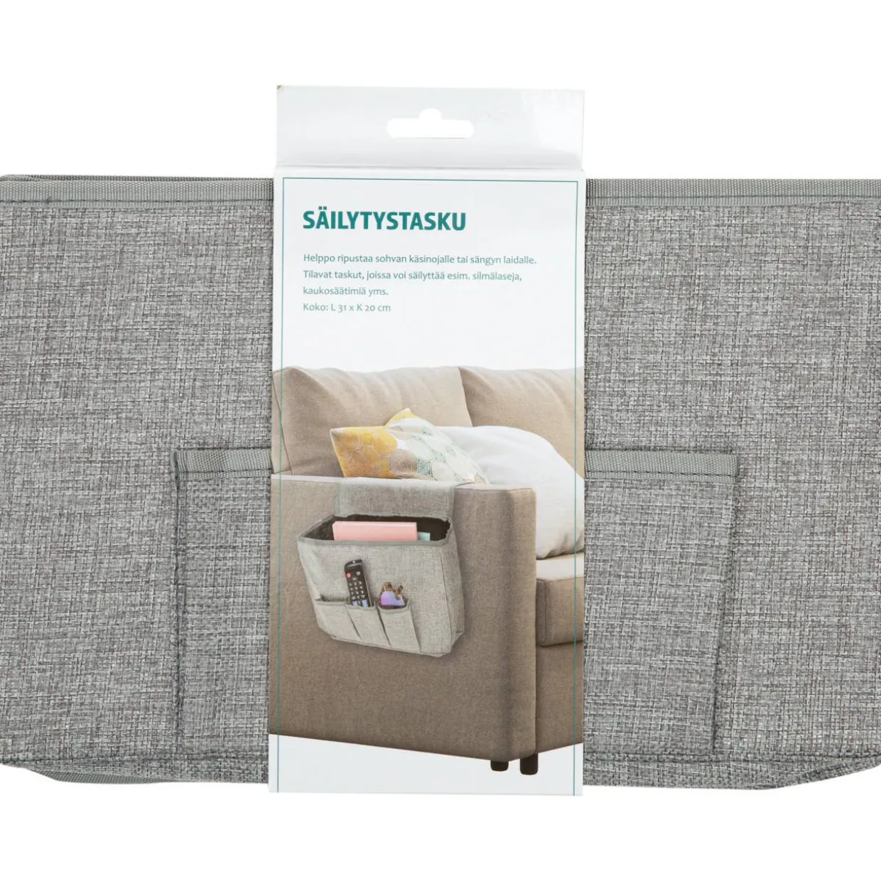 Säilytystasku 31 x 20 harmaa