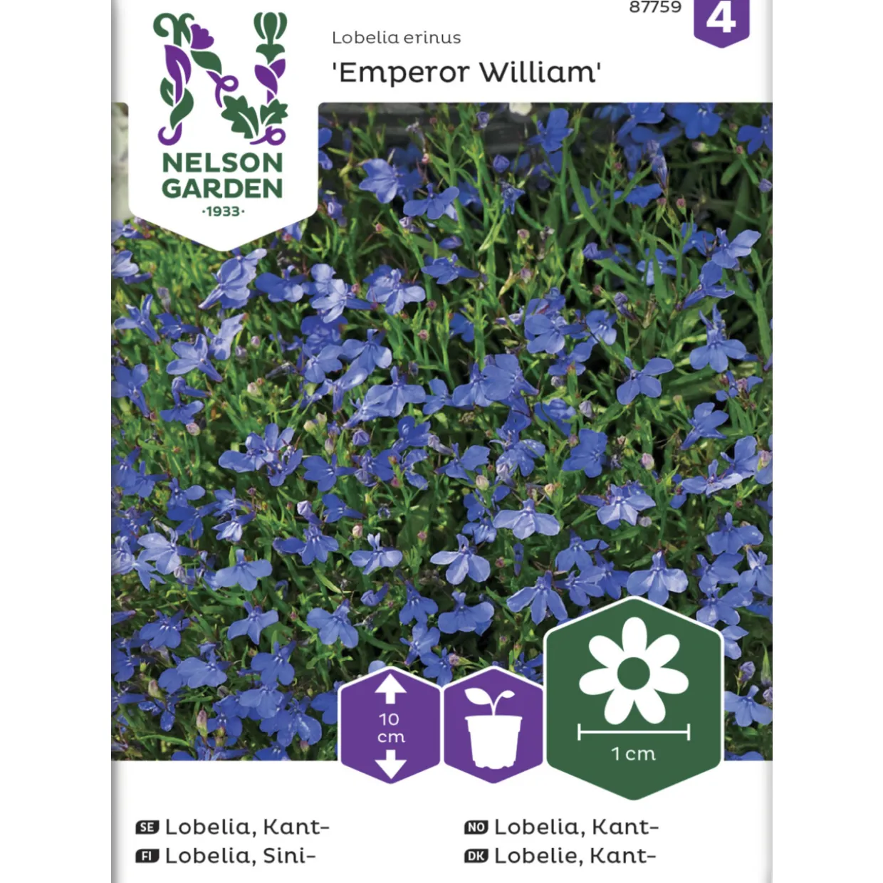 Sinilobelia siemen Nelson Garden Basic Emperor William