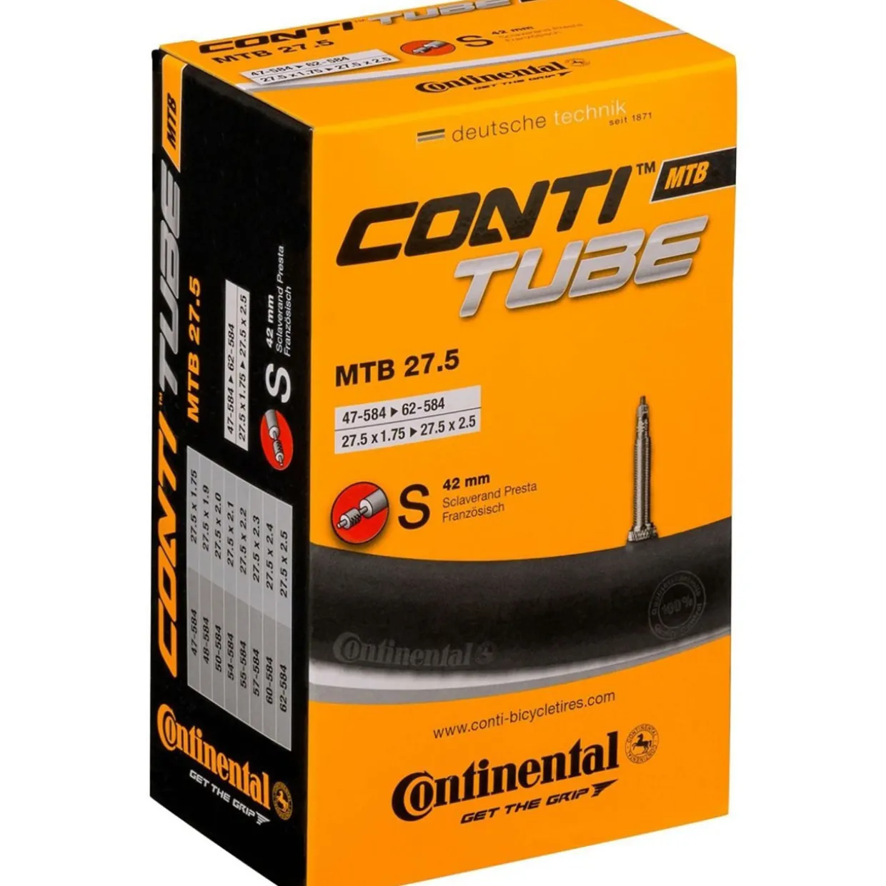Sisärengas Continental Contitube MTB 27,5”, Presta-venttiili