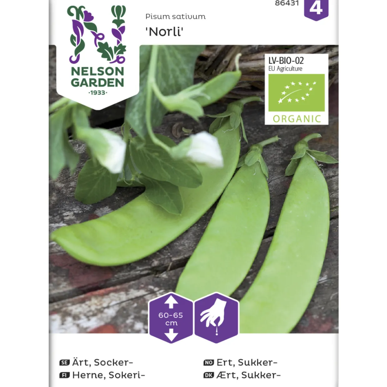 Sokeriherne siemen Nelson Garden Basic Norli Organic