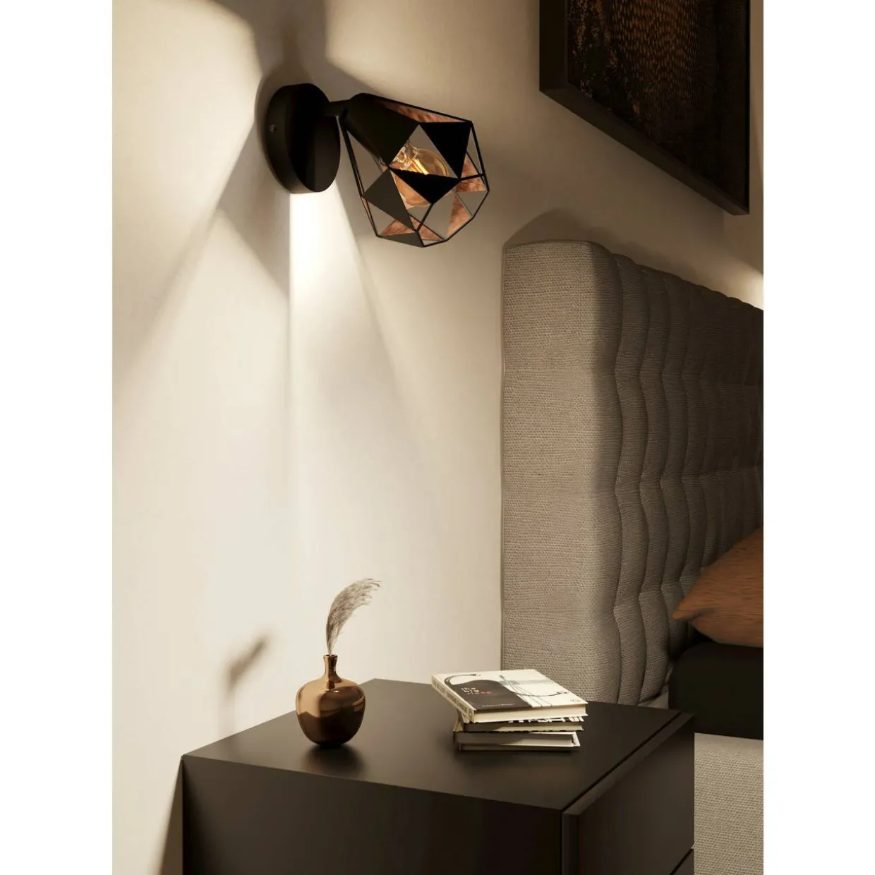 Spottivalaisin EGLO Carlton 7 40W Ø16cm antiikkikupari/musta